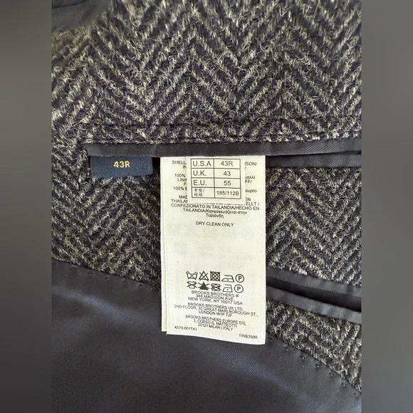 BROOKS BROTHERS Tweed Sportcoat, Madison, 43R - Picture 6 of 9